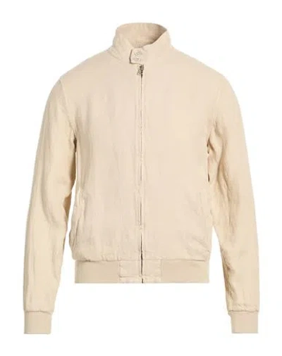 120% Lino Man Jacket Sand Size Xxl Linen In Neutral