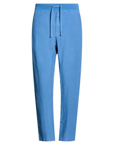 120% Lino Man Pants Azure Size 28 Linen In Blue