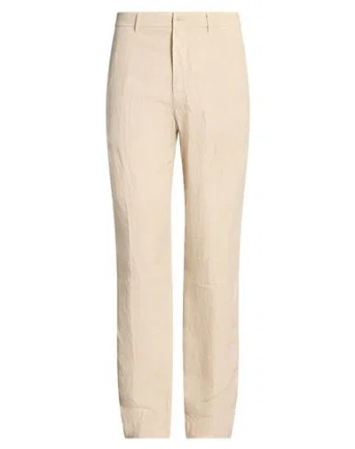 120% Lino Man Pants Beige Size 30 Linen In Neutral