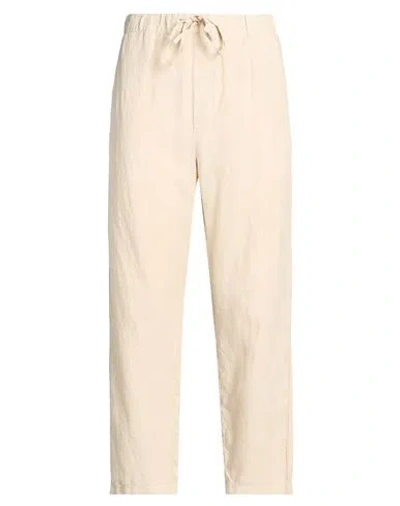 120% Lino Man Pants Beige Size 32 Linen In Orange