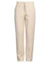 120% Lino Man Pants Beige Size 36 Linen