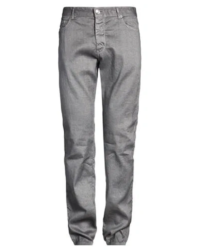 120% Lino Man Pants Grey Size 34 Linen In Gray
