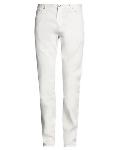 120% Lino Man Pants Light Grey Size 34 Linen, Cotton, Elastane In White