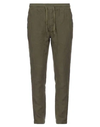 120% Lino Man Pants Military Green Size 30 Linen In Multi