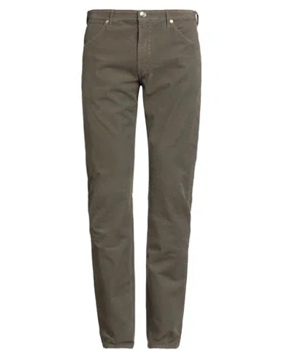 120% Lino Man Pants Military Green Size 34 Cotton, Elastane