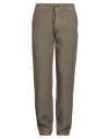 120% Lino Man Pants Military Green Size 38 Linen