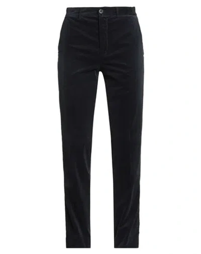 120% Lino Man Pants Navy Size 40 Cotton, Elastane In Blue