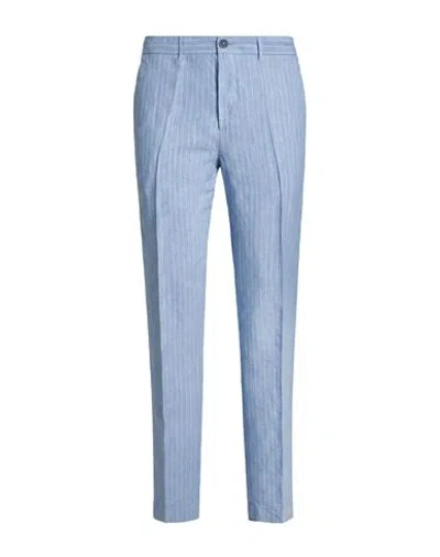 120% Lino Man Pants Sky Blue Size 32 Linen