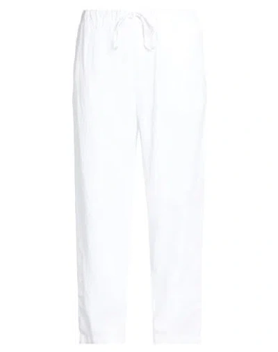 120% Lino Man Pants White Size 32 Linen