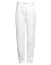120% Lino Man Pants White Size 40 Linen In White