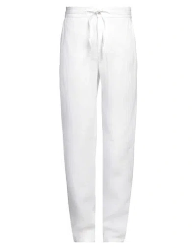 120% Lino Man Pants White Size 40 Linen