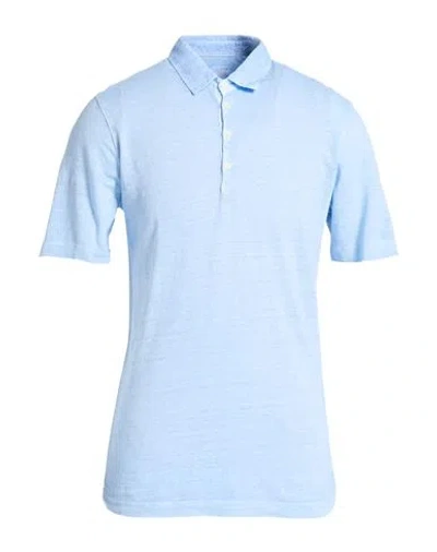 120% Lino Man Polo Shirt Light Blue Size Xxl Linen