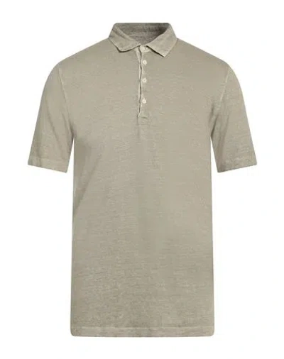 120% Lino Man Polo Shirt Military Green Size Xxl Linen