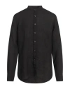 120% Lino Man Shirt Black Size 3xl Linen