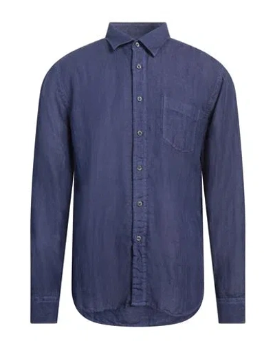 120% Lino Man Shirt Blue Size 3xl Linen