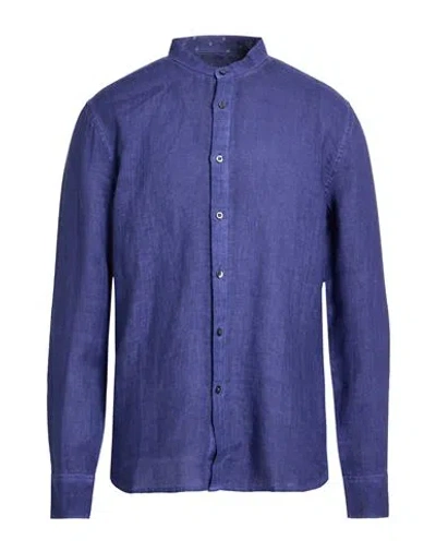 120% Lino Man Shirt Blue Size 3xl Linen