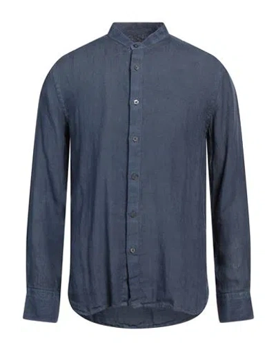 120% Lino Man Shirt Blue Size M Linen