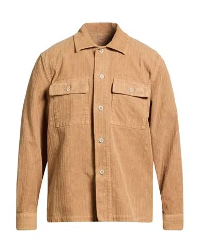 120% Lino Man Shirt Camel Size 3xl Cotton In Neutral