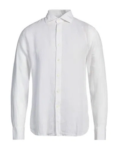 120% Lino Man Shirt Ivory Size Xl Linen In White