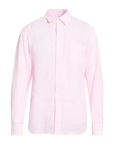 120% Lino Man Shirt Light Pink Size Xl Linen