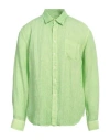 120% Lino Man Shirt Lime Green Size 3xl Linen In Green