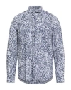 120% Lino Man Shirt Midnight Blue Size 3xl Linen In Blue