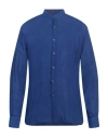 120% Lino Man Shirt Navy Size 3xl Linen