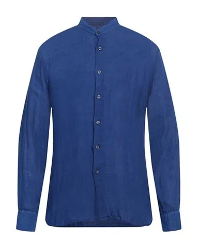 120% Lino Man Shirt Navy Size 3xl Linen