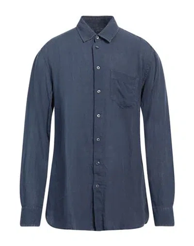 120% Lino Man Shirt Navy Size Xxl Linen