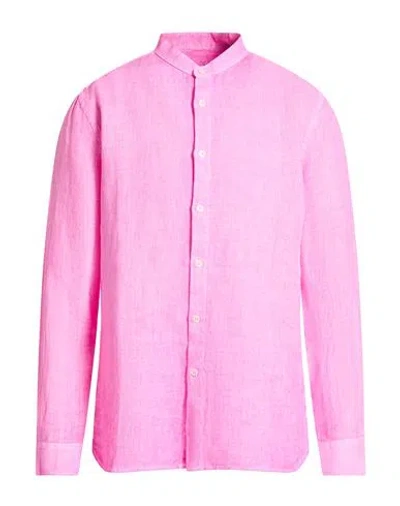 120% Lino Man Shirt Pink Size 3xl Linen