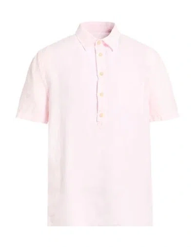 120% Lino Man Shirt Pink Size Xl Linen In Neutral