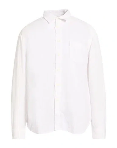 120% Lino Man Shirt Sky Blue Size 3xl Linen In White