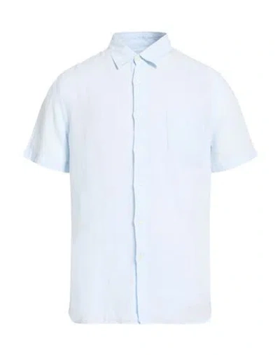 120% Lino Man Shirt Sky Blue Size M Linen