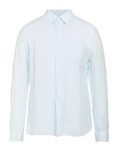 120% Lino Man Shirt Sky Blue Size S Linen In Multi