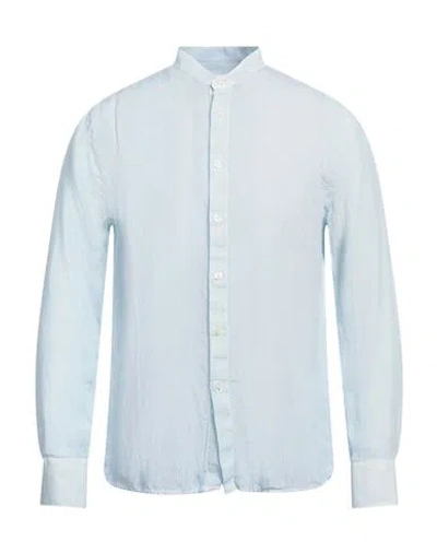 120% Lino Man Shirt Sky Blue Size 3xl Linen