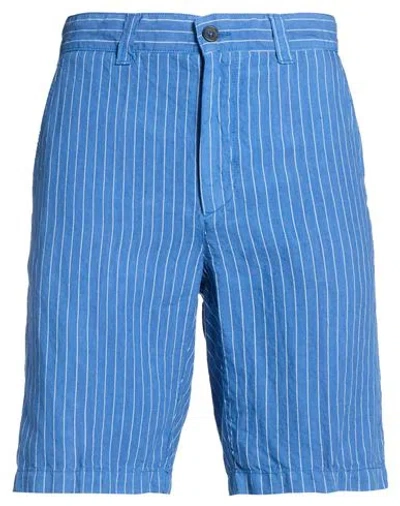 120% Lino Man Shorts & Bermuda Shorts Azure Size 32 Linen In Multi