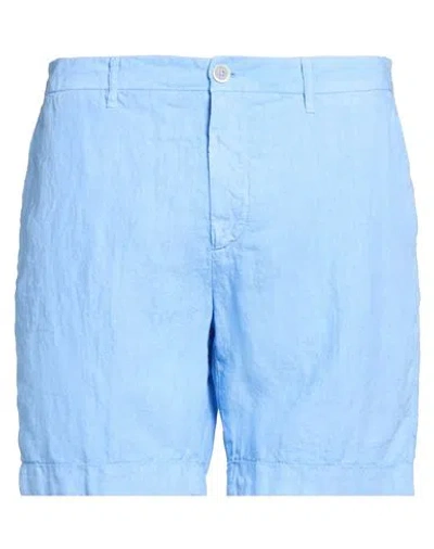 120% Lino Man Shorts & Bermuda Shorts Azure Size 38 Linen In Blue