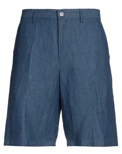 120% Lino Man Shorts & Bermuda Shorts Blue Size 36 Linen