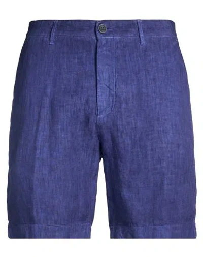 120% Lino Man Shorts & Bermuda Shorts Blue Size 36 Linen