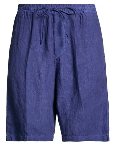 120% Lino Man Shorts & Bermuda Shorts Blue Size 38 Linen
