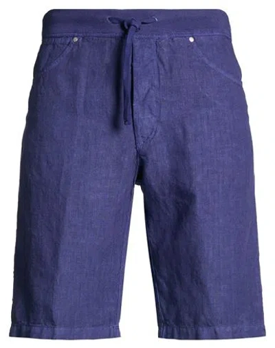 120% Lino Man Shorts & Bermuda Shorts Blue Size 40 Linen