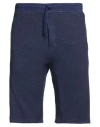 120% Lino Man Shorts & Bermuda Shorts Blue Size Xl Linen, Cotton, Elastane