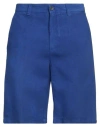120% Lino Man Shorts & Bermuda Shorts Bright Blue Size 36 Linen In Blue
