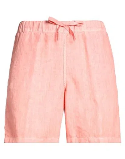 120% Lino Man Shorts & Bermuda Shorts Coral Size 36 Linen In Pink