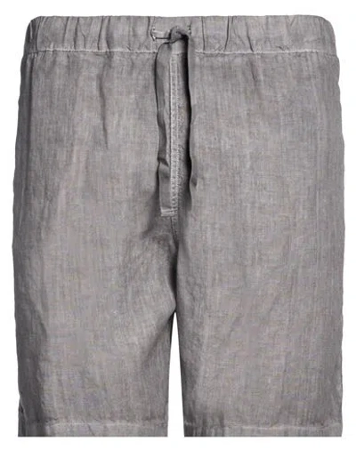 120% Lino Man Shorts & Bermuda Shorts Grey Size 30 Linen In Gray