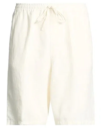 120% Lino Man Shorts & Bermuda Shorts Ivory Size 38 Linen In White
