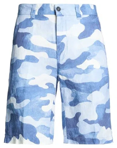 120% Lino Man Shorts & Bermuda Shorts Light Blue Size 38 Linen