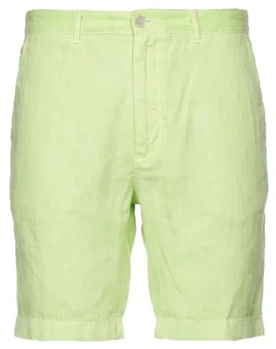 120% Lino Man Shorts & Bermuda Shorts Lime Green Size 30 Linen In Multi