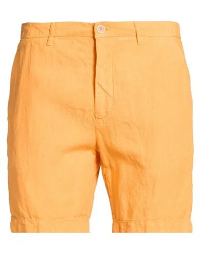 120% Lino Man Shorts & Bermuda Shorts Mandarin Size 38 Linen In Orange