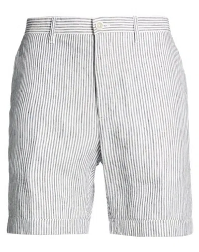 120% Lino Man Shorts & Bermuda Shorts Midnight Blue Size 38 Linen In Gray